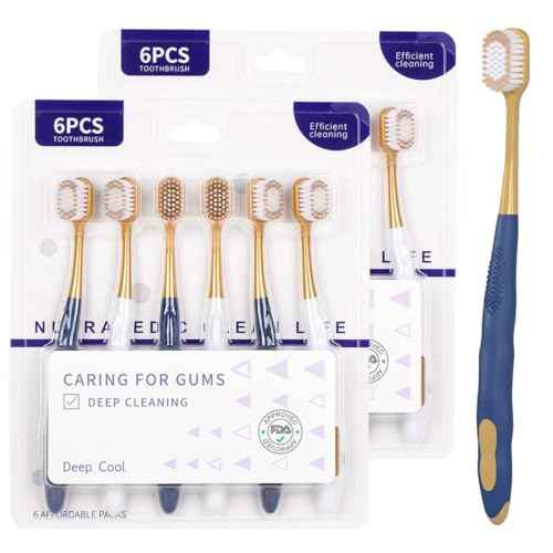 Soft Toothbrushes for Adults, Medium Manual Wider Head Tooth Brush, Good Cleaning Effect for Sensitive Teeth Oral Gum Recession (12 Pack)
