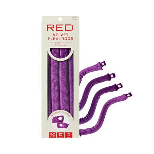 Red by Kiss Velvet Flexi Rods Heatless Curlers 3/4" (4 Count)