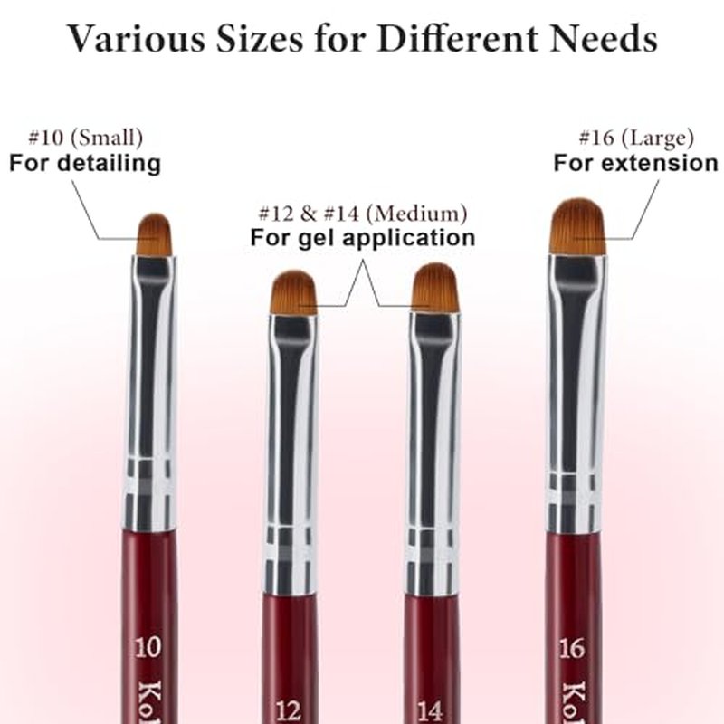 SIMPOR 4-Piece Dual Ended French Tip Nail Brush Set with Dotting Pen