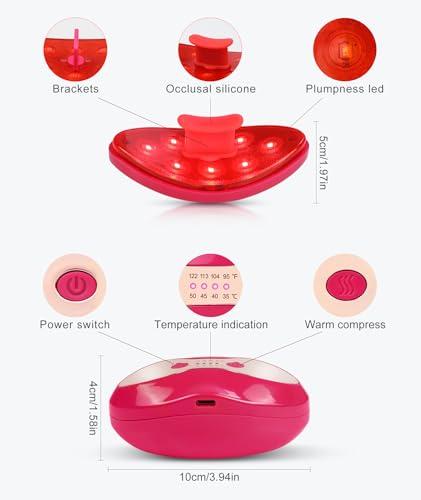 FERNIDA Red Light Lip Care Device - Heated Eye Therapy, USB-C Rechargeable