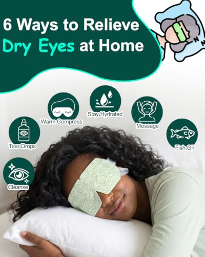 16-Pack Steam Eye Masks for Dry Eyes, Self-Heating Warm Compress
