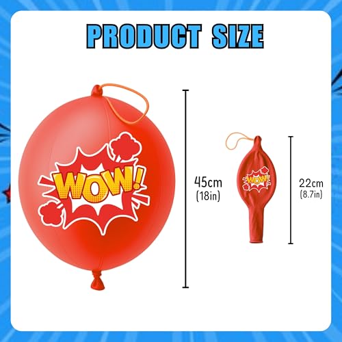 72 PCS Hero Party Favors ? 48 Pre-Cut Temporary Tattoos & 24 Hero Punch Balloons Themed Birthday Party Decorations Supplies Favors Gifts Goodie Bag Fillers Classroom Rewards for Boys Girls
