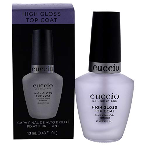 Cuccio Colour High Gloss Nail Top Coat - Developed With UV Absorbers To Help Protect The Nail Colour - Flexible Chip Resistant Protective Coating - Extends The Wear Of Your Manicure - 0.43 Oz