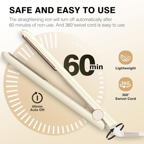 MiroPure 1-Inch Flat Iron Hair Straightener & Curler with 3D Ceramic Plates