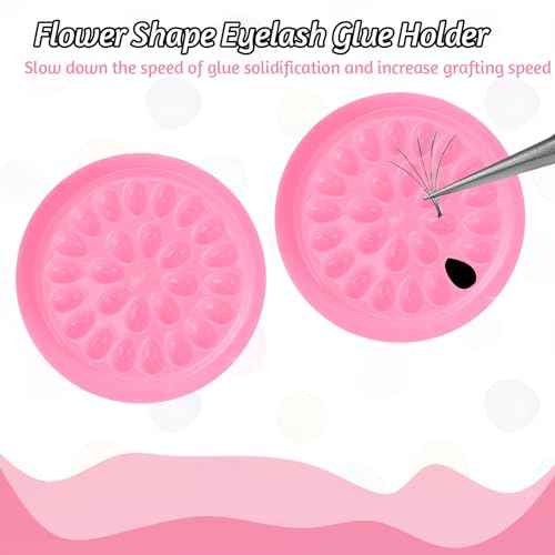 100 Pcs False Eyelash Glue Holders, Lash Trays, Disposable Lash Pads for Eyelash Extensions