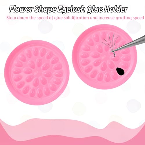 100 Pcs False Eyelash Glue Holders, Lash Trays, Disposable Lash Pads for Eyelash Extensions