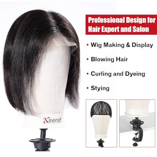 22 Inch White Canvas Wig Head Mannequin for Hair Extension Styling & Display