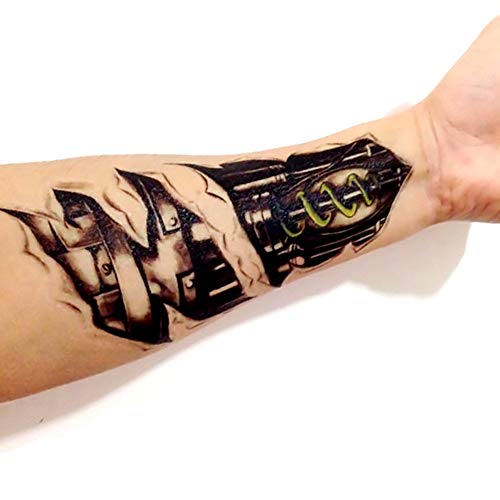 8 Pieces Large 3D Mechanical Temporary Tattoos | Body Art Stickers