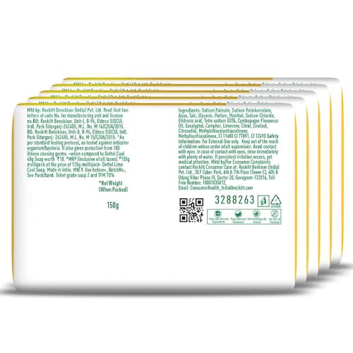 Lime Menthol Bath Soap Bar, 150g, Pack of 5