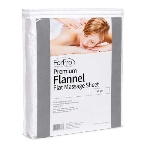 ForPro Premium Flannel Flat Massage Sheet, White