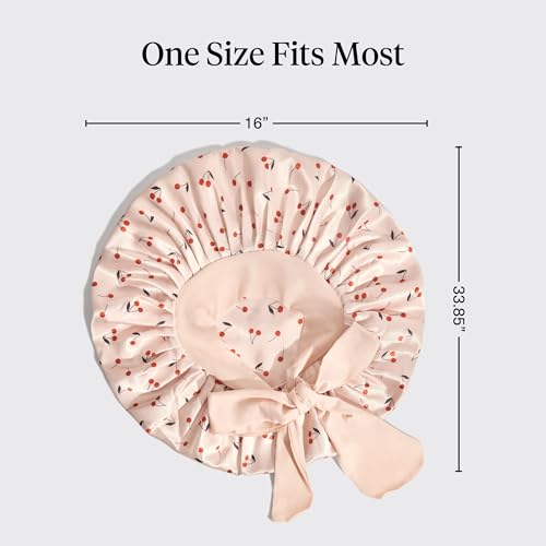 Kitsch XL Satin Hair Bonnet for Sleeping - Adjustable Cherry Print
