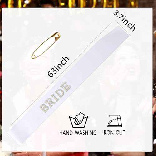 Bride Sash with Pearls and Rhinestones, Bride to Be Sash Gift, Bachelorette Party Sash Accessories, Bachelorette Party Decorations, Bridal Shower Gift Wedding Decorations