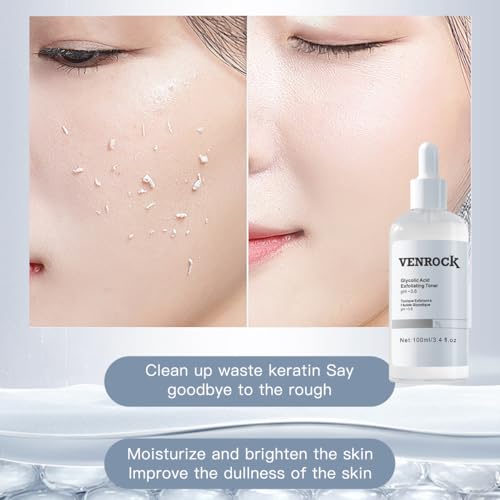 7% Glycolic Acid Exfoliating Toner, Exfoliating Facial Toner, Pore Minimizing Toner, Smooth Skin, Even Tone, Hydrating Formula