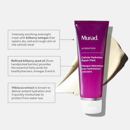 Murad Cellular Hydration Barrier Repair Mask - Hydrating Face Mask, Formulated with Bilberry Omegas, Hibiscus Extract, and Canadian Willowherb, Visibly Repairs Dry, Red, and Rough Skin - 2.7 Fl Oz