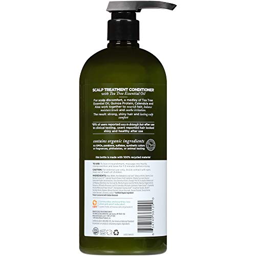 Avalon Organics Scalp Treatment Tea Tree Conditioner, Encourages Scalp Well-Being and Leaves Hair Soft, 32 Fluid Ounces