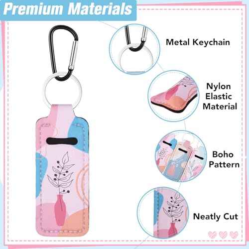 Pengxiaomei 3 Pcs Chapsticks Holder Keychain for Lipstick, Stocking Stuffers for Teen Girls Women Small Christmas Gifts