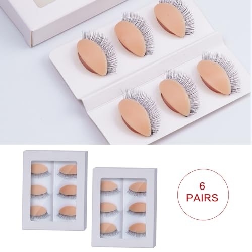 6 Pairs Mannequin Eyelids Double-Layer Lashes Eyelash Extensions Practice