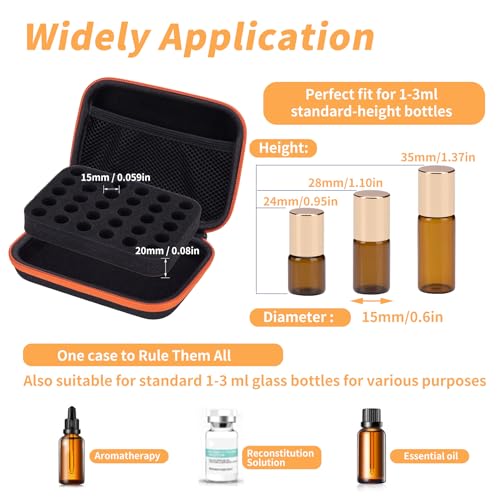 30-Slot Essential Oil & Vial Storage Case for 1-3ml Bottles