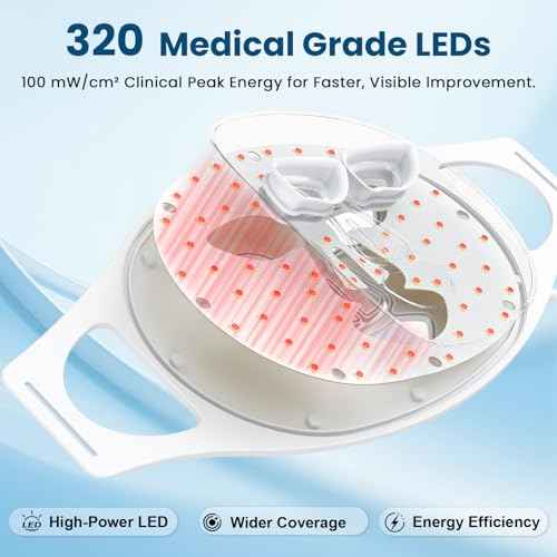 Red Light Therapy for Face, Advanced LED Face Mask Light Therapy, red light therapy Mask - Red, Blue & Infrared Light Therapy for Acne, Wrinkles & Skin Rejuvenation