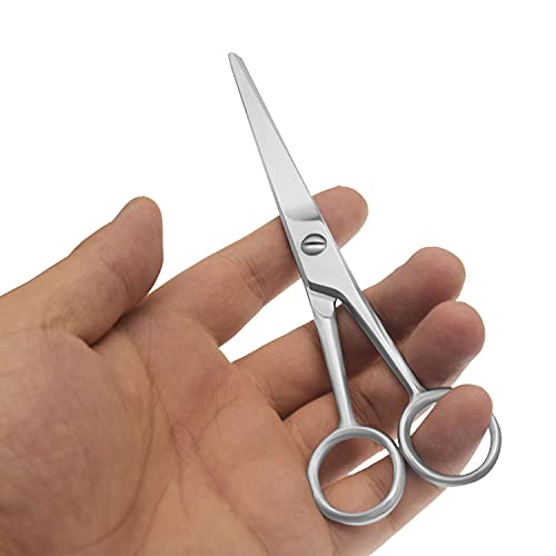 Motanar Stainless Steel Facial Hair Small Pet Professional Grooming Scissors Shears Beard & Mustache Scissors -Beards, Mustache & Eyebrows and Pet Fur For Precise Facial Hair Trimming (5.5 Inch)