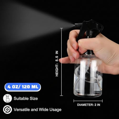 Domensi 30 Pack 4 oz Plastic Spray Bottles with Black Trigger Sprayers – Travel & Home Use