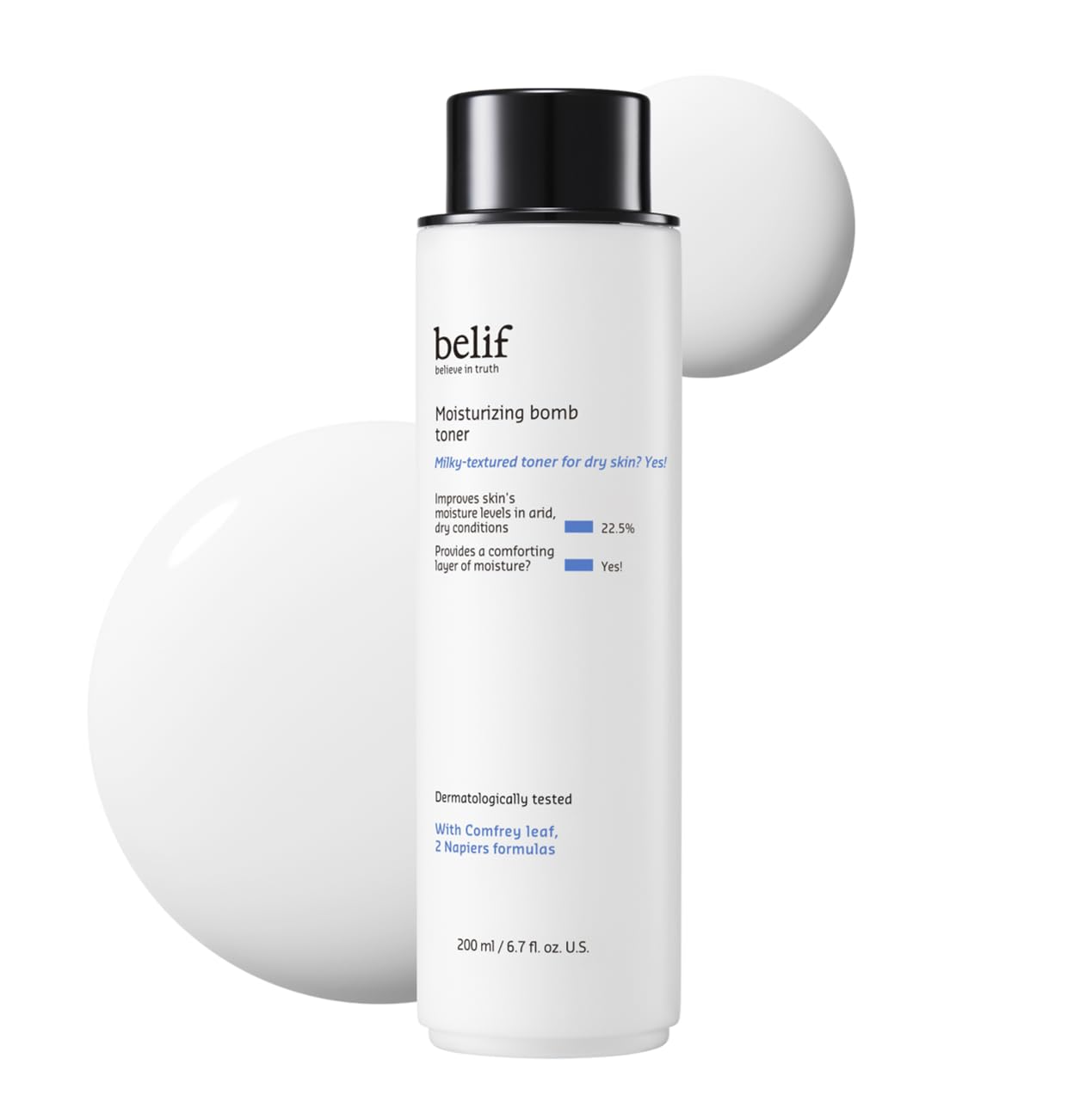 belif Moisturizing Bomb Hydrating Toner - Ceramide Milky Texture, Strengthens Skin Barrier, Soothing & Repair Serum Essence, Ultra-Hydrating 2-in-1 Toner & Moisturizer, Korean Skincare, 5.07 Fl Oz