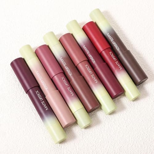 Matte Crayon Lipstick Lip Liner 4-Piece Set, Waterproof