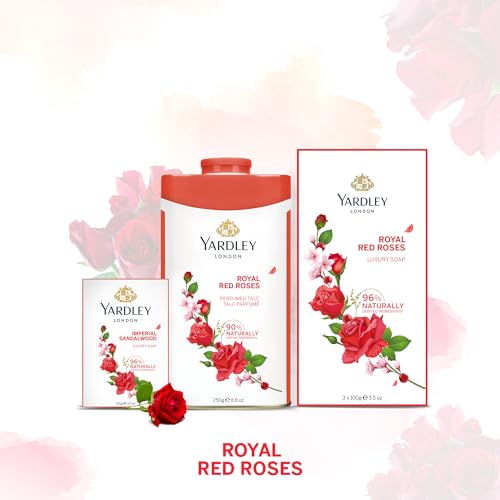 Yardley London Red Roses Perfumed Talc Powder, 8.8 oz
