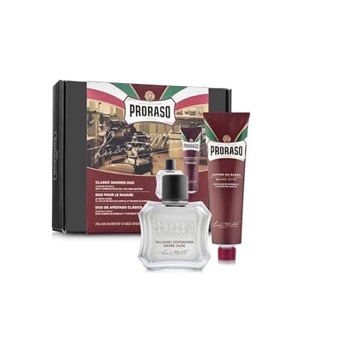 Proraso Shaving Kit - Nourishing Shaving Cream & After Shave Balm for Coarse, Thick Beards - Premium Italian Shave Kit Duo for Men - Gift Set for Men