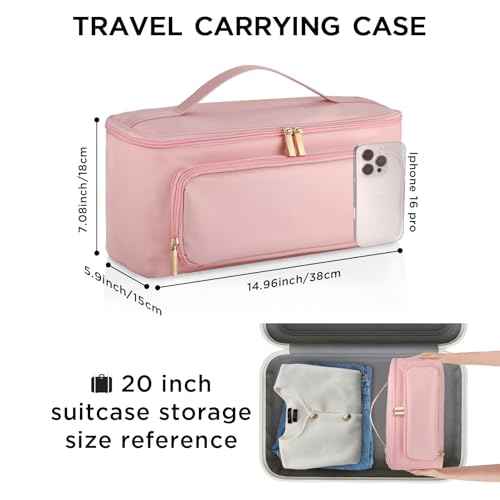 CHICECO Hair Tool Travel Bag for Shark FlexStyle Airwrap Hair Dryer and Styling Accessories Tools Storage Bag, Waterproof Travel Carrying Case Hair Tool Organizer, Gift for Women (Pink)