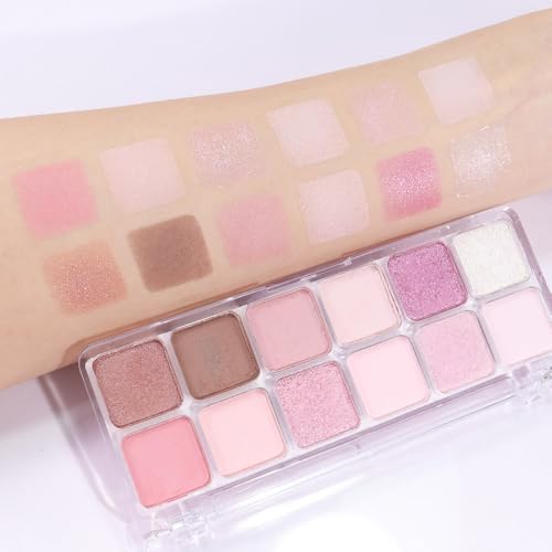 12Colors White Purple Eye Shadow Palette Makeup,Highly Pigmented Matte Shimmer Eyeshadow Palette White Purple Eye Shadows Long Lasting Waterproof Blendable Naturing-Looking,Great for Travel Gift Kit