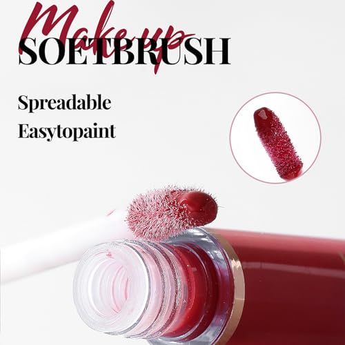 MooGlamor Lip Gloss Set - 6 Non-Sticky Shades with Soft Brush