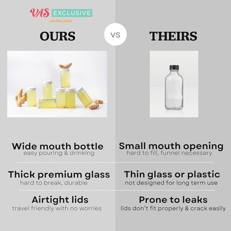 2oz Glass Shot Bottles with Caps - 8 Pack
