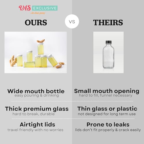 2oz Glass Shot Bottles with Caps - 8 Pack
