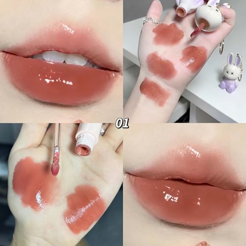 Cute Bunny Lip Gloss Keychain Set - 3 Colors High-Shine Jelly