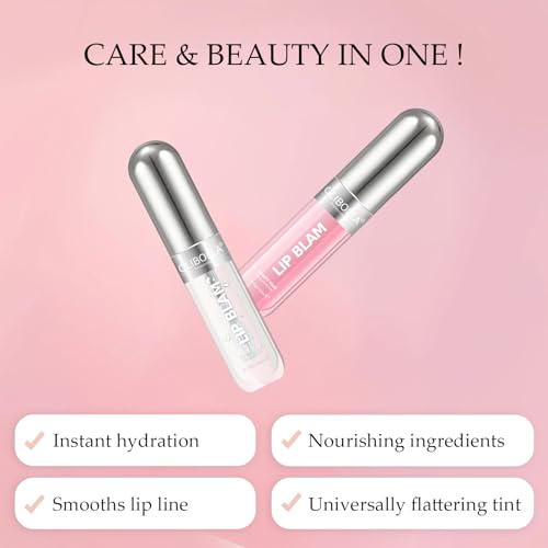 3-in-1 Lip Gloss - Tinted Lip Balm & Lip Oil, Moisturizing Hydration with Glassy Shine, Non-Sticky, Weightless Feel (0.12 fl.oz)