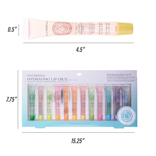 12pc Hydrating Lip Oil Set with Essential Oils