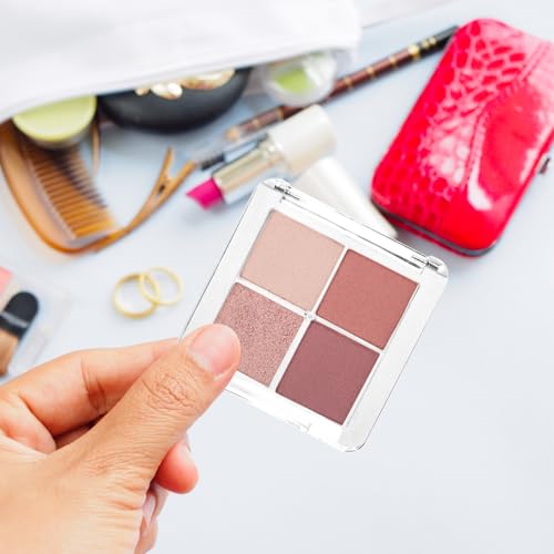 4-Piece Empty Eyeshadow Palette with Clear Grid Design