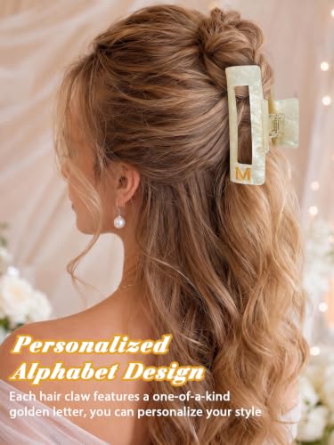 Personalized Initial Hair Claw Clip - 4 inch Large Acrylic Clip