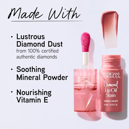 Physicians Formula Mineral Wear Diamond Lip Oil Stain - Radiant Rose