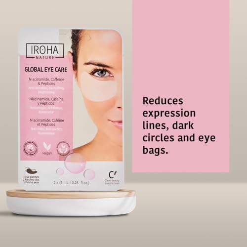 Anti-Aging Eye Patches (15 Pairs) | With Niacinamide, Caffeine & Peptides | Reduces Wrinkles, Fine Lines, Puffiness & Dark Circles | Hydration with Hyaluronic Acid | Vegan & 100% Biodegradable