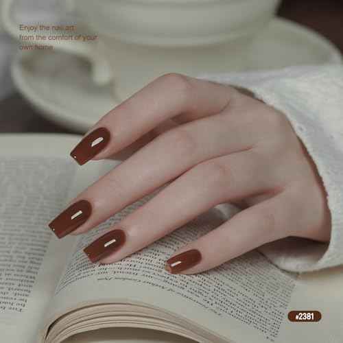 GAOY 16ml 6 Colors Brown Gel Nail Polish Set, Winter Fall Beige Chocolate Caramel Gel Polish Kit, UV Light Cure for Nail Art DIY and Salon, Warm Coffee
