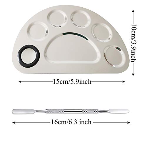 Stainless Steel Makeup Palette with Spatula - 6 Well