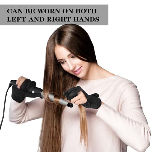 Heat Resistant Hair Styling Gloves - 3 Finger Cotton Mittens