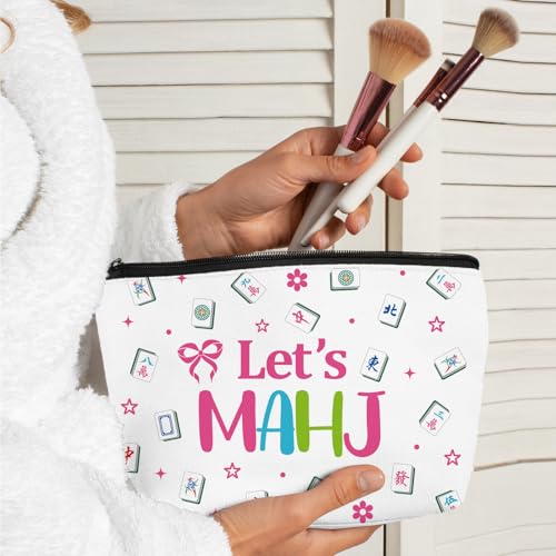 12 Pcs Mahjong Makeup Bags Set with Zipper - Travel Toiletry & Cosmetic Organizer for Women