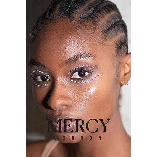 MERCY LONDON Crystal Eyeliner Jewels Costume Accessories Face Gems Jewels All In One Halloween Headpiece Stick On