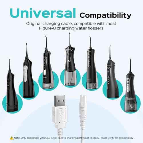 COSLUS Original Water Flosser Charger: Replacement Charger, Aquasonic, Nicwell, Oralfree, Nicefeel, Hangsun, Tovendor, Zerhunt Figure-8 Charging Water Flosser, Dental Pick Charger Cord