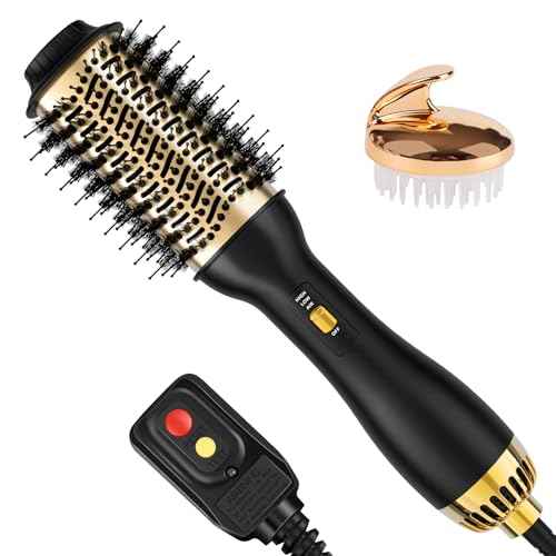 4-in-1 Hot Air Brush with Oval Barrel - Salon-Grade Styling Tool for All Hair Types