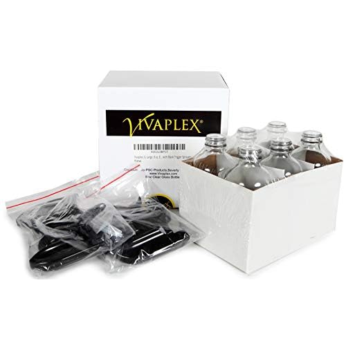 Vivaplex, 6, Large, 8 oz, Empty, Clear, Glass Spray Bottles with Black Trigger Sprayers (Pack of 2)