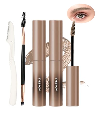 Waterproof Tinted Eyebrow Gel 2Pc Set - 24H Long Lasting Brow Filler
